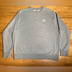 Nike Men Heather Gray Pullover Crew-Neck Long Sleeve Minimalist Sweatshirt|Sz:XL